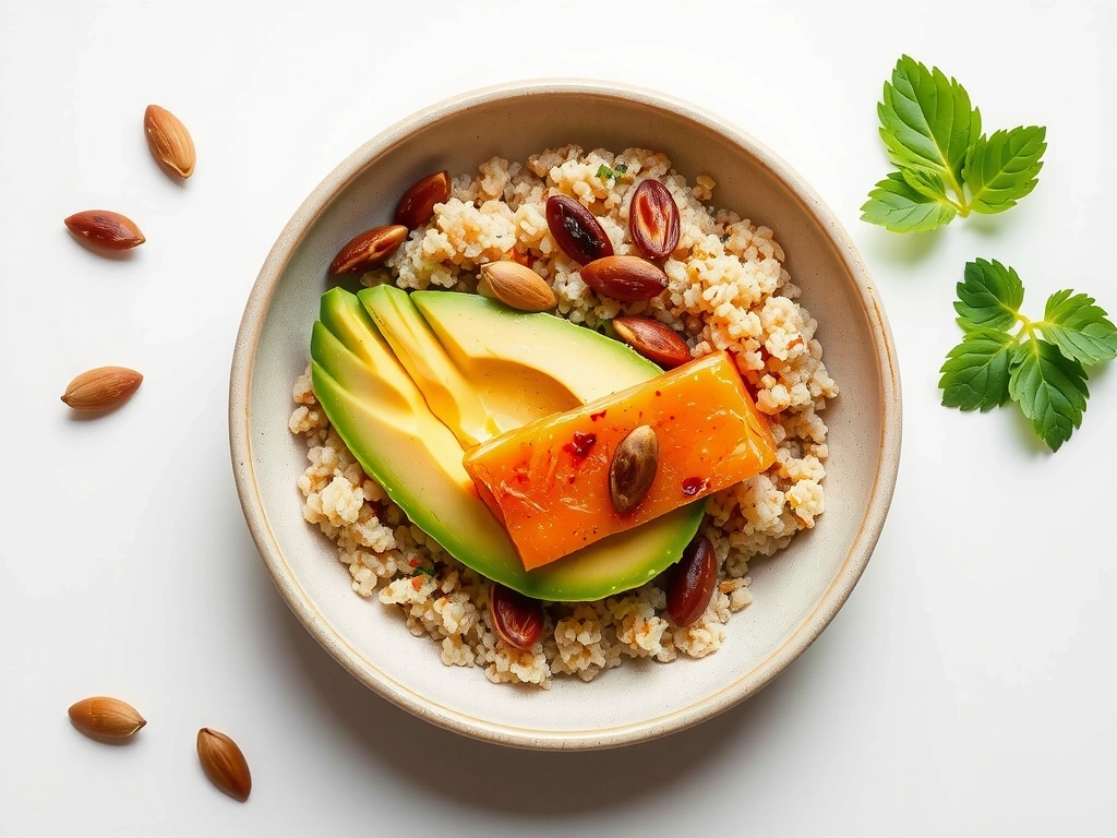 Voedingsrijke maaltijd bovenaanzicht